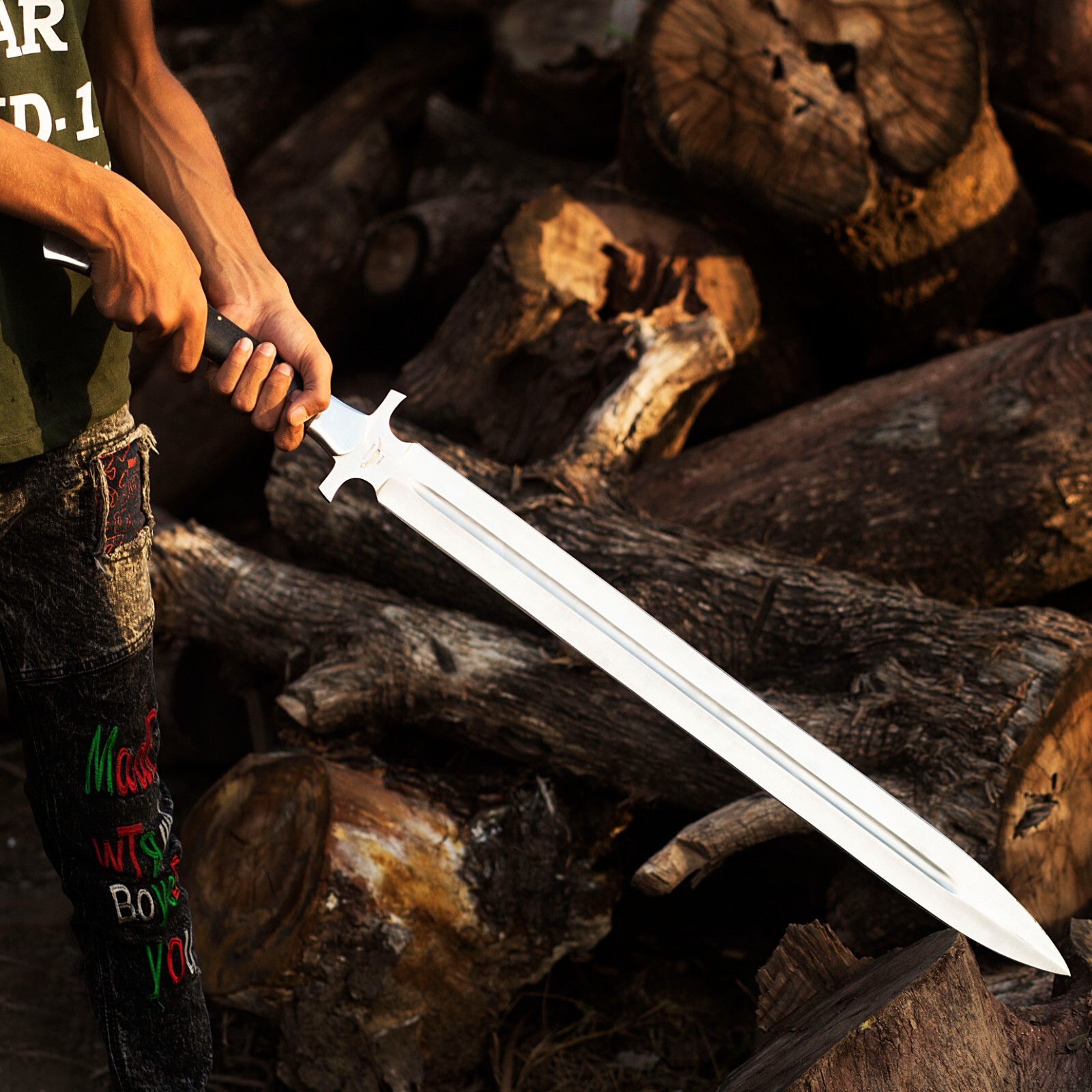 Custom Handmade Full Tang Steel Sword With Scabbard- Battle Ready Sword