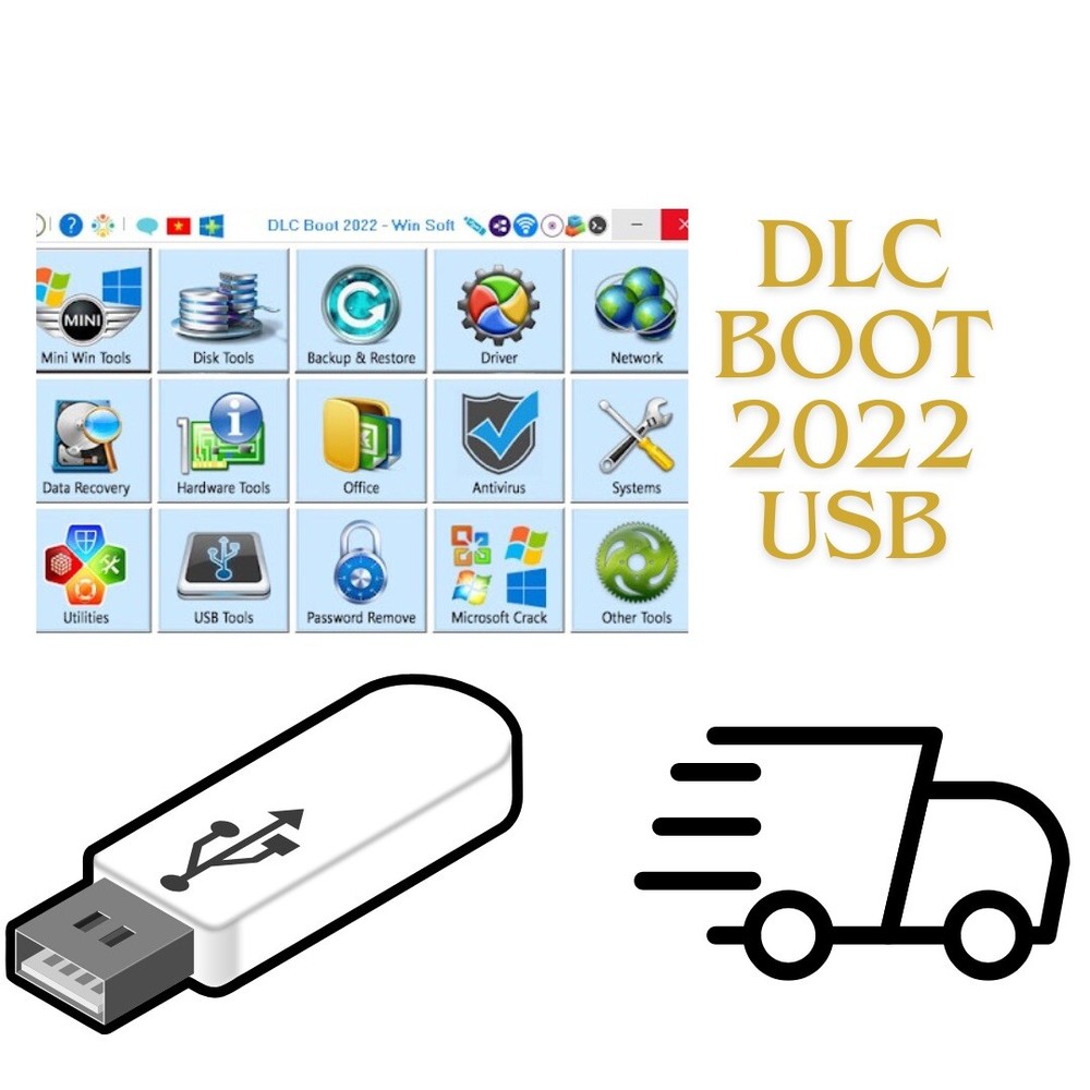 DLC Boot 2022 Flash Drive Live Ultimate Bootable Tools for System Repair USB