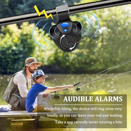 Fishing Bite Alarms, 4PCS Electronic Fish Bite Indicator, Fish Pole Clip On