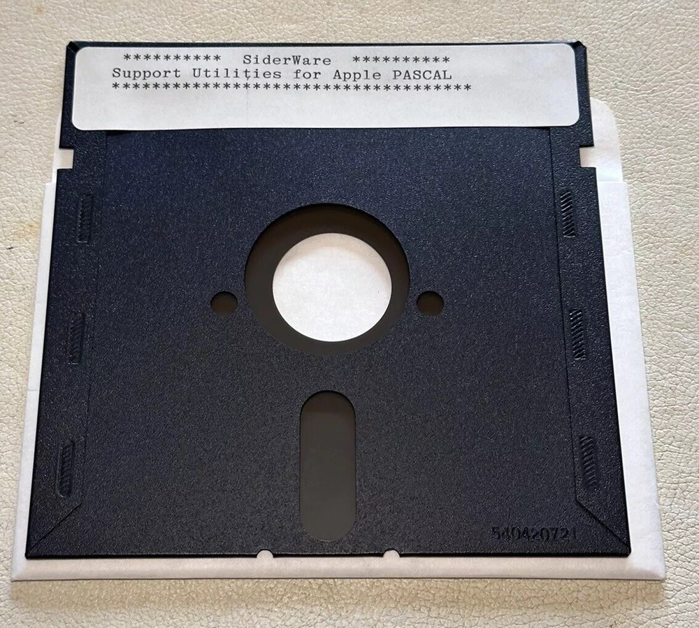 Siderware Support Utilities For CP/M & Pascal Apple II 5.25” Floppy 2-Sided