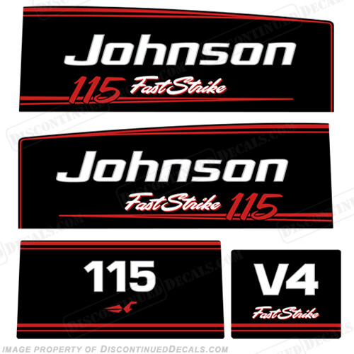 Fits Johnson 115hp V4 Fast Strike Decals