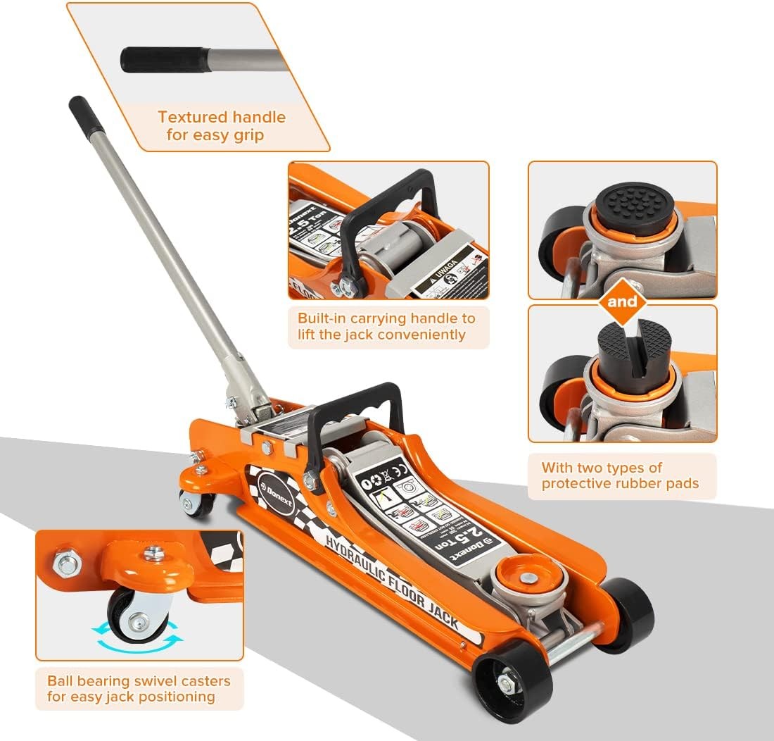 2.5 Ton Steel Floor Jack Low Profile Hydraulic Racing Floor Jack W/ Single