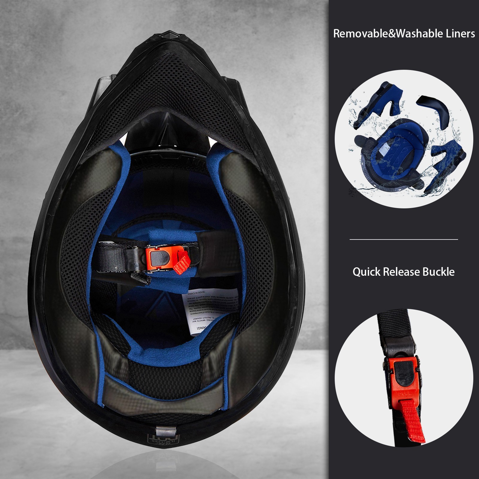 ILM Refurbished Black Adult ATV Motocross Motorcycle Helmet Off-road DOT 128S