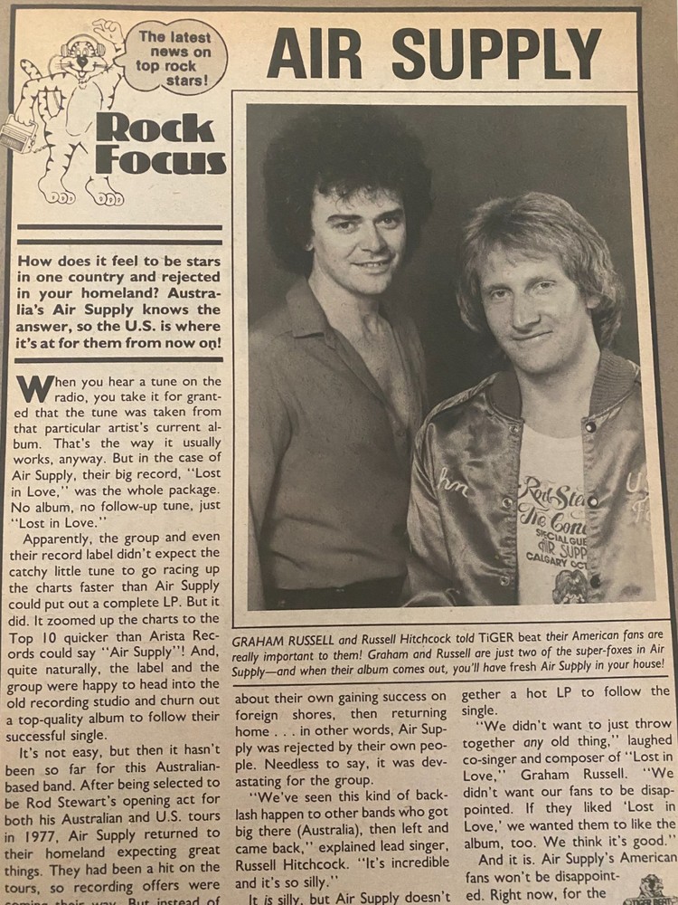 Air Supply, Full Page Vintage Clipping