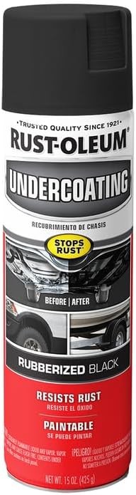 Rust-Oleum 248657-6PK Stops Rust Undercoating Spray, 15 Oz, Rubberized Black, 6