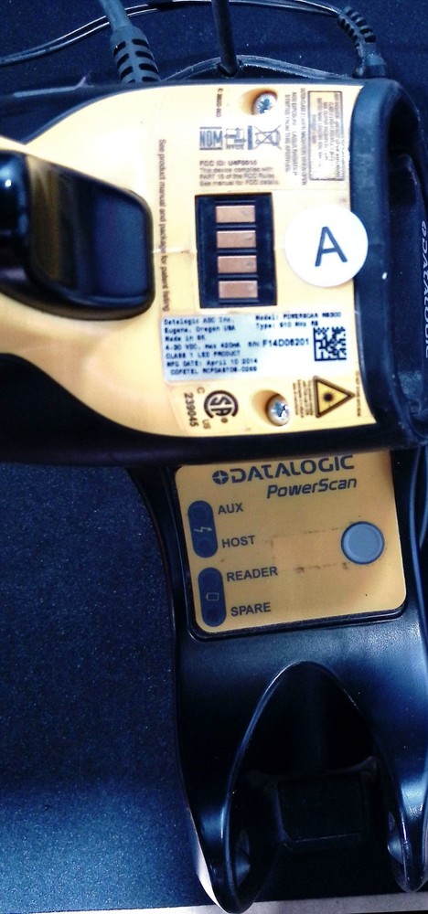 Datalogic PowerScan M8300 Barcode Scanner with BC-8030 Cradle & USB Cable USED