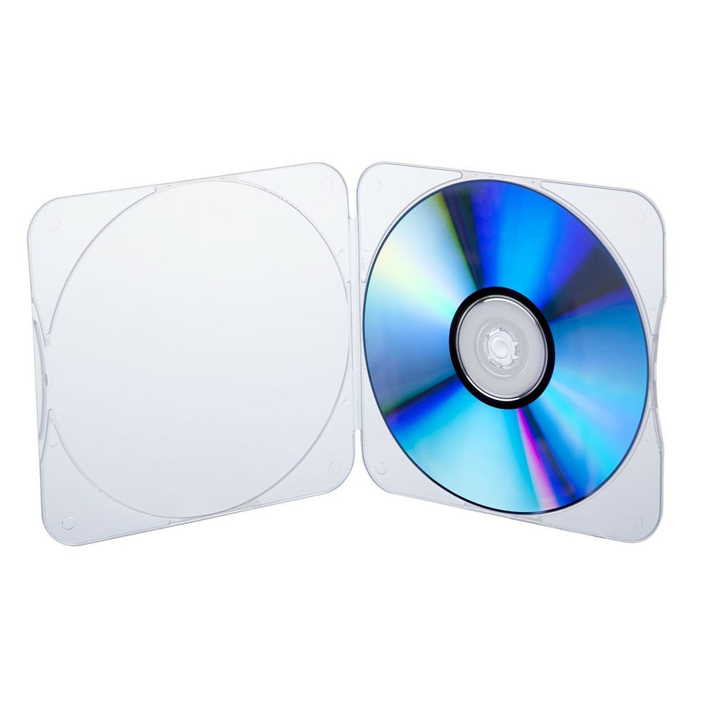 50 Clear Transparent CD DVD Disc Square Clam shell PP Poly Plastic Storage Case