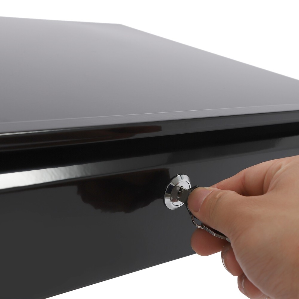 Sliding Pull-Out Drawer Under Desk Organizer with Lock for Office - Black