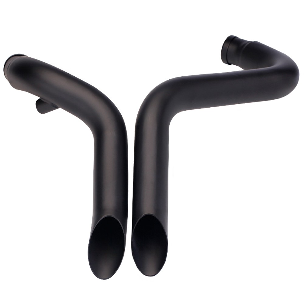 2" O.D LAF Exhaust Pipes w/ Flange Kits for Harley Sportster Dyna Black