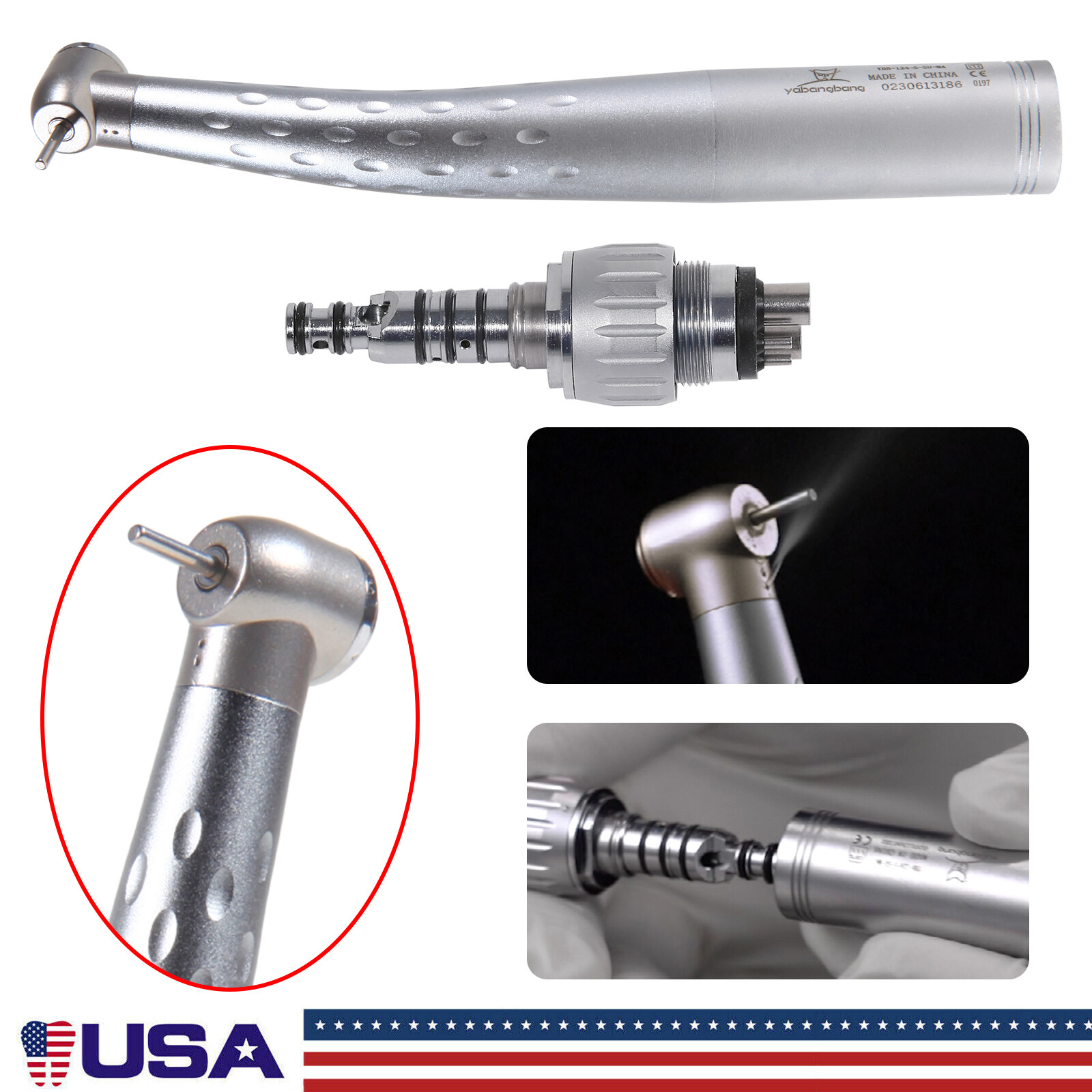 Kavo Style Dental High Speed Handpiece with 4 Hole Quick Coupler Coupling USA