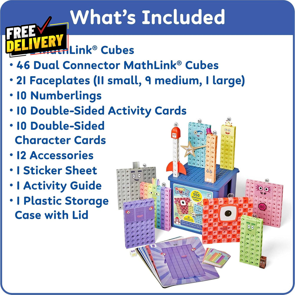 Numberblocks Heroes with Zeroes Mathlink Cubes Activity Set Preschool Learning..