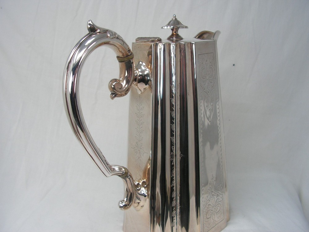 LARGE ANTIQUE AESTHETIC MOVEMENT SILVER PLATED COFFEE POT