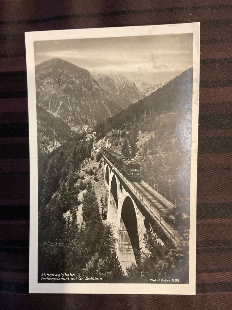 (566) MITTENWALDBAHN - VORBERGVIADUKT MIT GR. SOLSTEIN - TRAIN