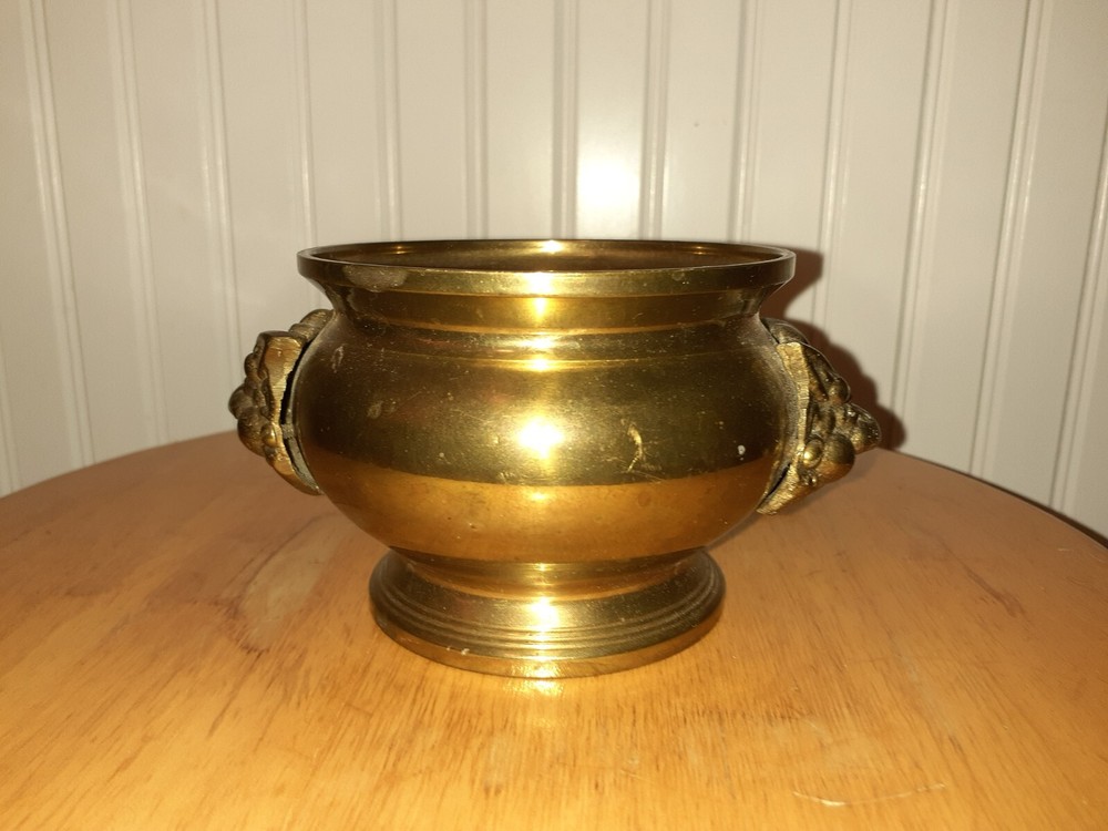Vintage Brass Demon Devil Cauldron Incense Burner Witchcraft Pagan