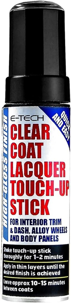E-Tech Clear Coat Lacquer Paint Touch Up Pen Stick - Precision Brush