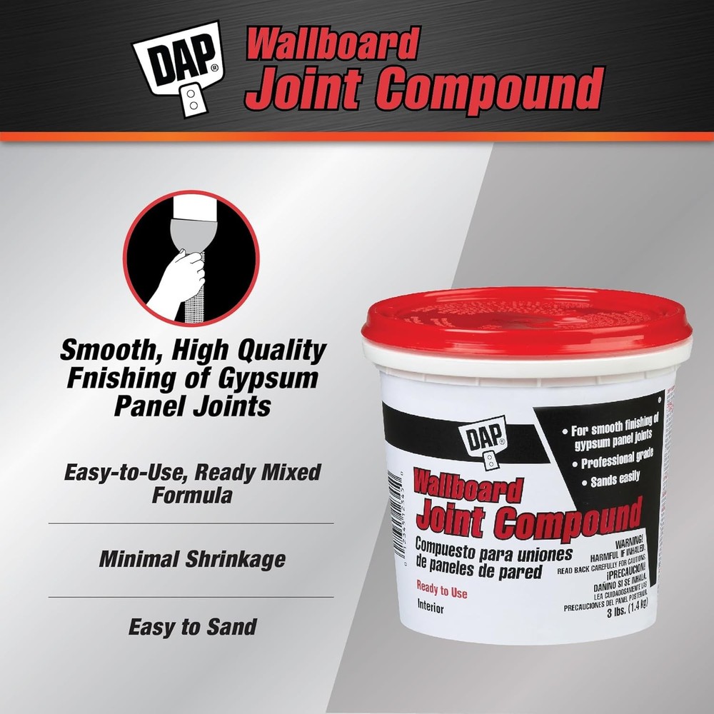 Wallboard Joint Compound White 3 Lb Drywall Patch Repair