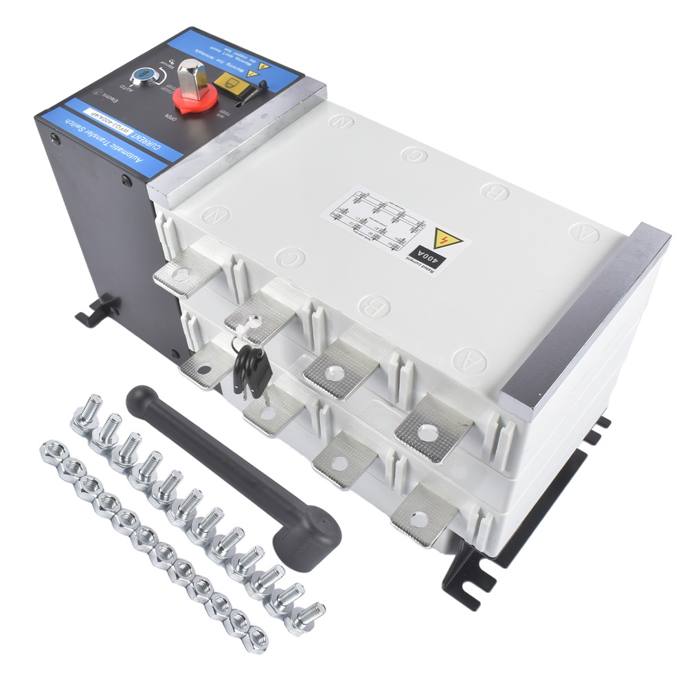 Industrial Automatic Transfer Switch 4P 400A 110/220 Volts Auto / Manual Mode
