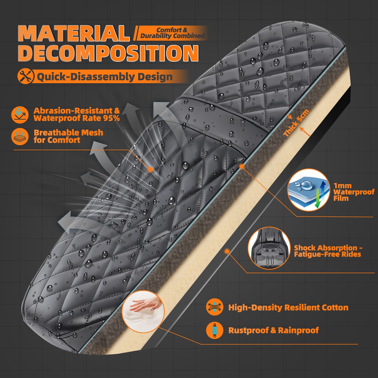 WOLFLINE Motorcycle Dual Seat For Kawasaki Vulcan S EN VN 650 2015-2024