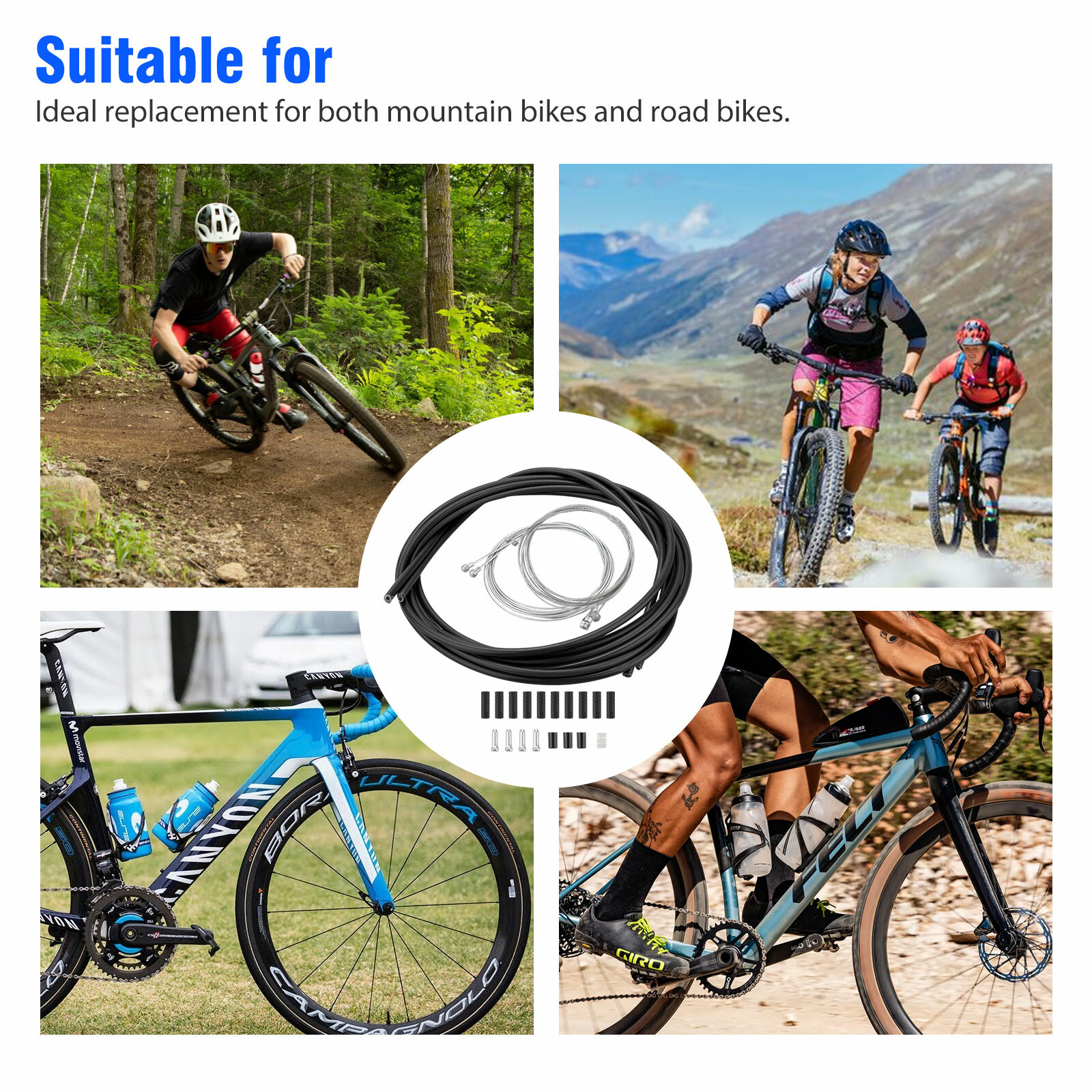 23PC Bike Complete Front & Rear Wire Gear Brake Cable Set Mountain Bicycle Bikes