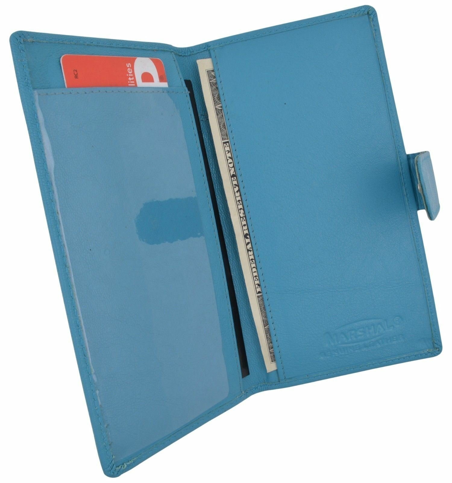 Checkbook Cover Holder Super Slim Plain Mens Womens Genuine Leather Cowhide New