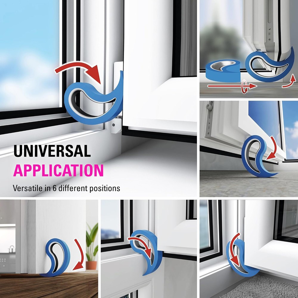 Door and Window Stopper, Multi-Functional Wedge, Convenient Door Hook, Window...