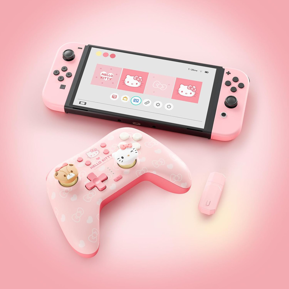 Pink Switch 2 Controller,Hello Kitty Hall Effect Controllers Wireless for Switch