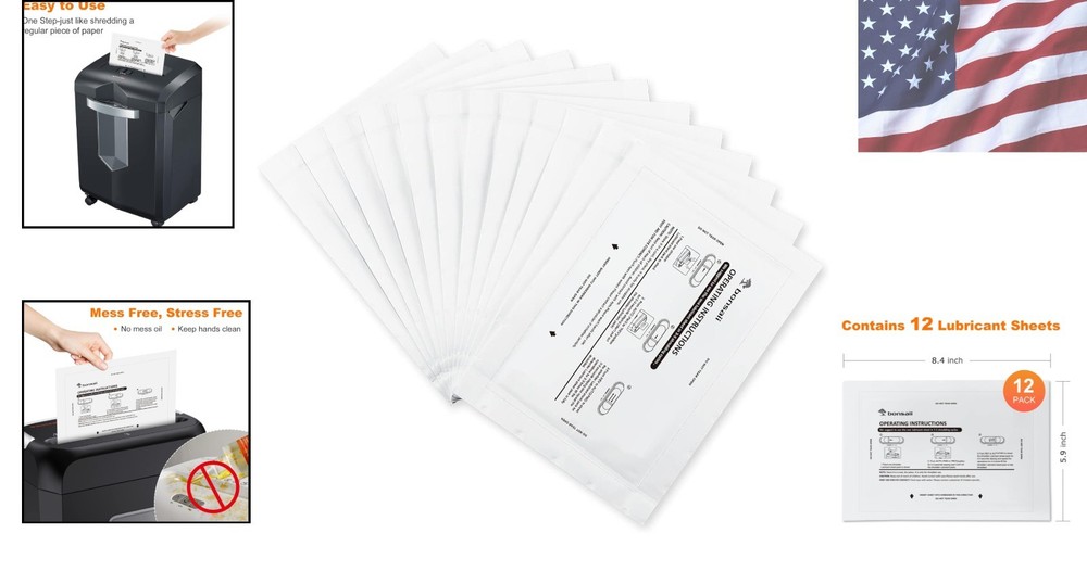 Optimize Shredder Performance with 12 Lubricant Sheets - No Mess, Eco-Friendly