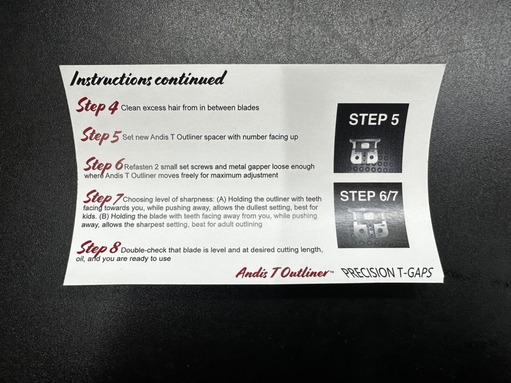 BARBERTECHS Precision T-Gaps Kit (2pcs) For Andis T-Outliner Trimmers ZERO GAP