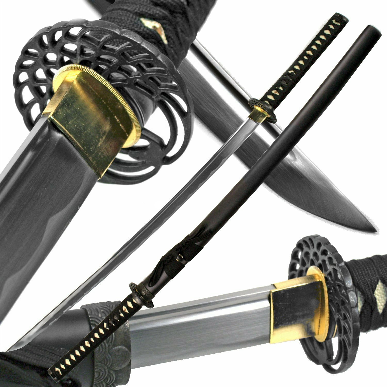 40.5" Katana Full Tang Sharp 1045 Carbon Steel Blade Samurai Sword Crane Tsuba