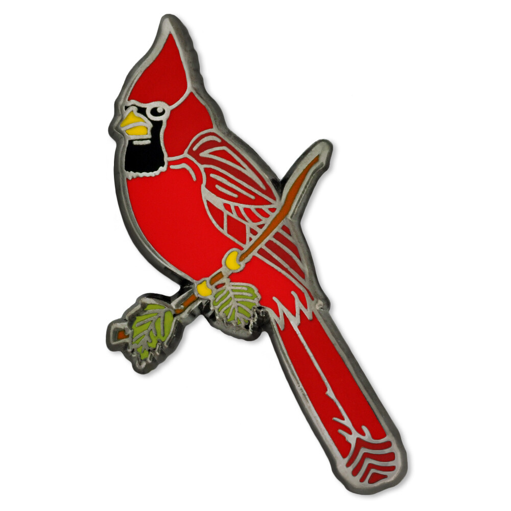 PinMart's Red Cardinal Jewelry Enamel Bird Lapel Pin
