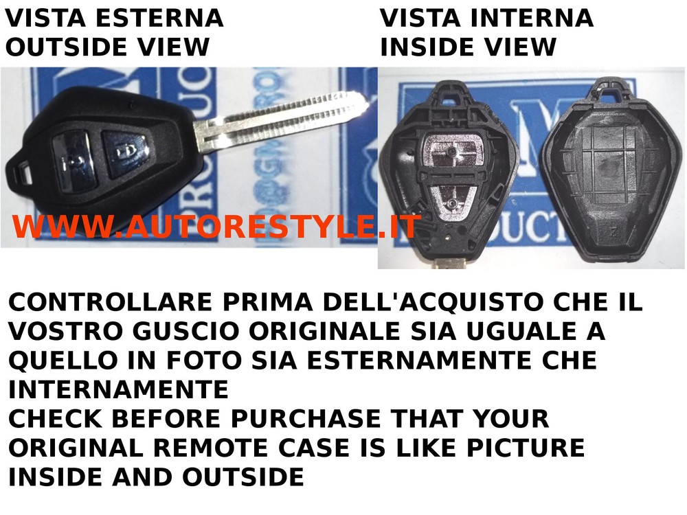 Shell Cover For Key Remote Control 2 Buttons Compatible Isuzu D-Max