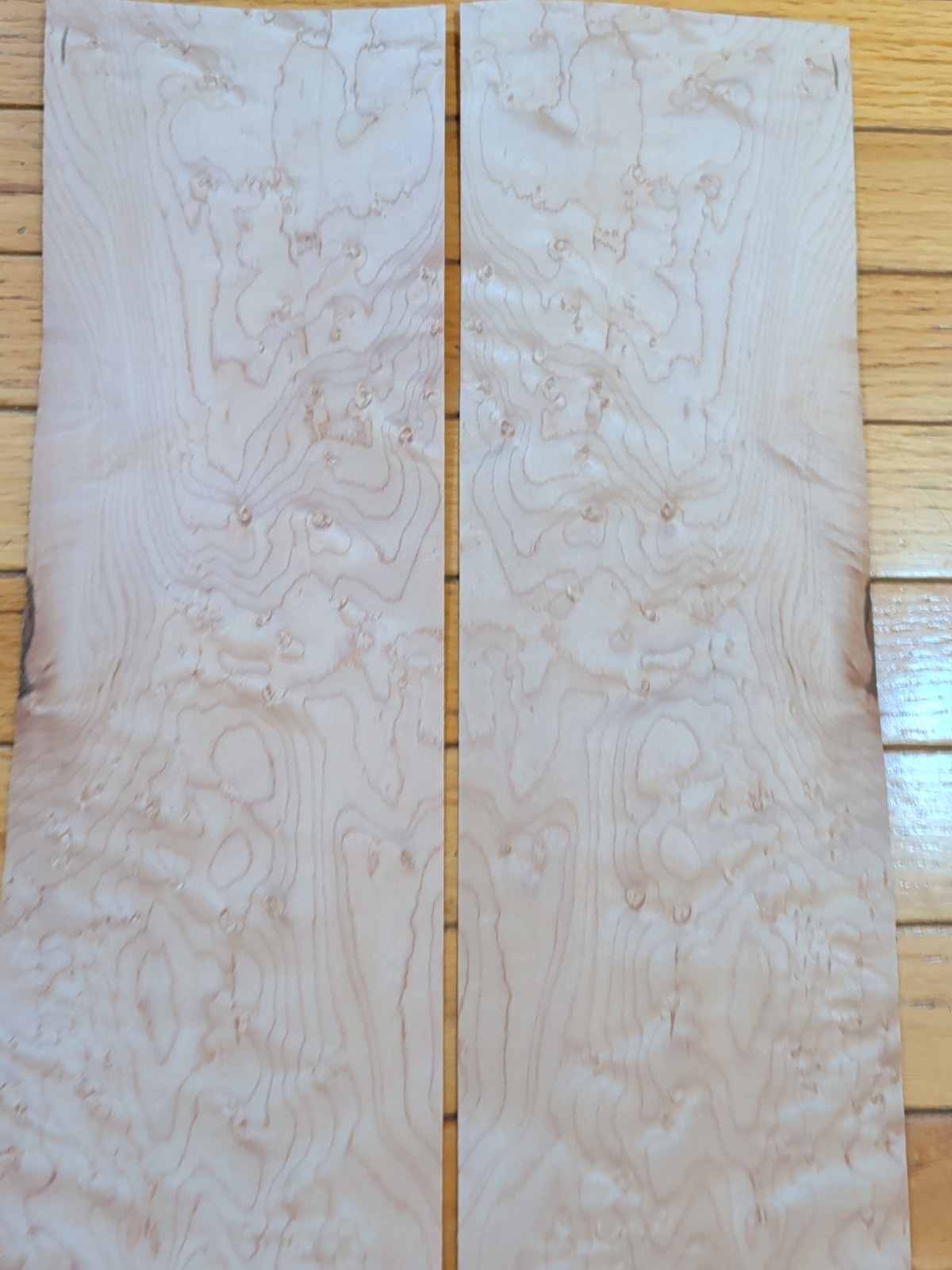 2 pieces of Birdseye maple veneer 39" x 5" each wood