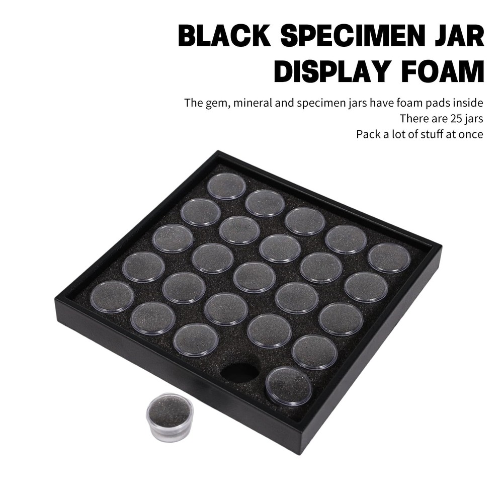 25 Gem Display Case Diamond Gemstone Storage Box, Small Round Plastic Contain...