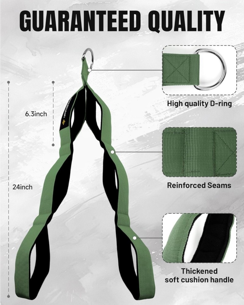 Gym Tricep Rope Cable Attachment Greater Range Motion Pull Down Back Face Pulls