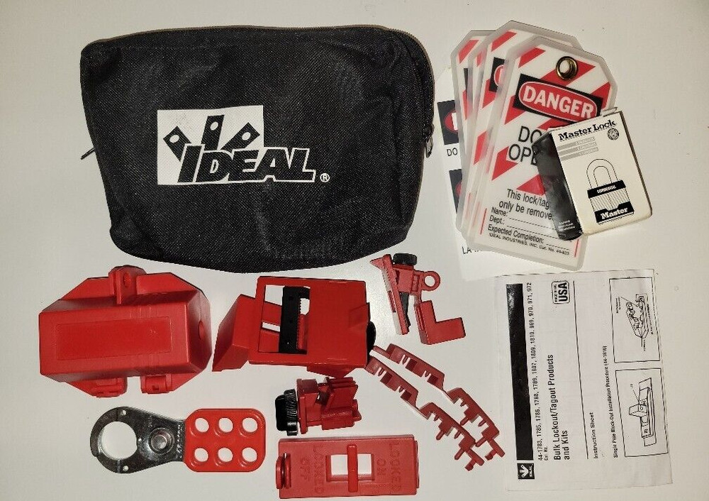 IDEAL 44-970 Basic Lockout Tagout Kit / Brady Prinzing Kit & Assorted Devices