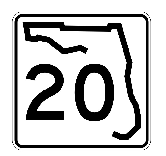 Florida State Road 20 Sticker Decal