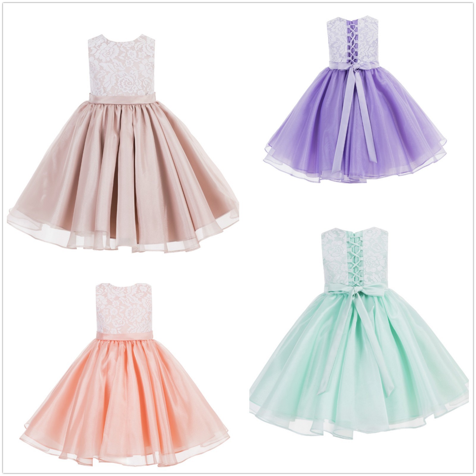 Lace Flower Girl Dresses Organza Dresses Birthday Girl Dress Graduation Dresses