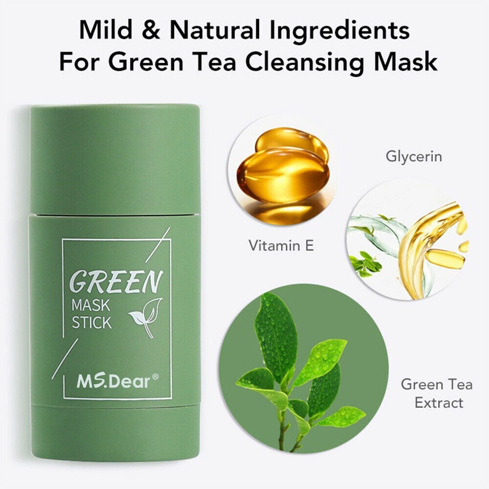 4 × Green Tea Purifying Clay Stick Mask for Deep Clean Pore Blackhead Remover US