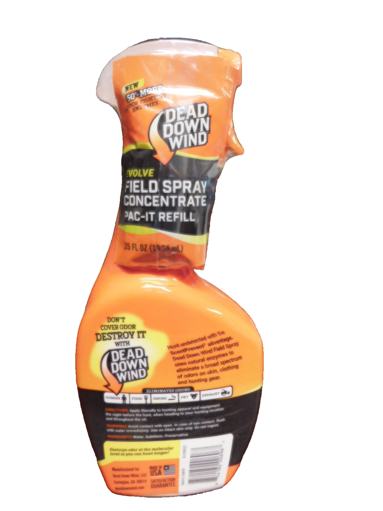 Dead Down Wind Odor Eliminating Unscented 32oz Evolve Field Spray +3 Refills