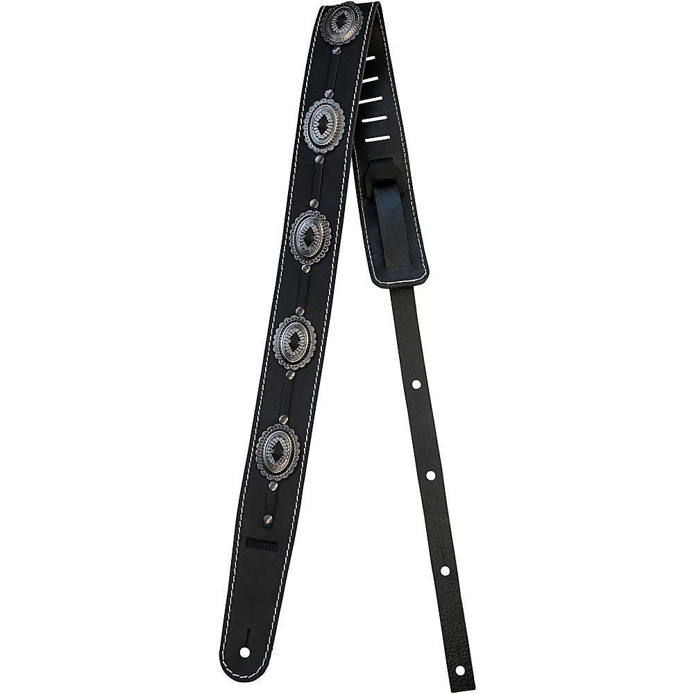 RICHTER Raw II Concho Guitar Strap Silver