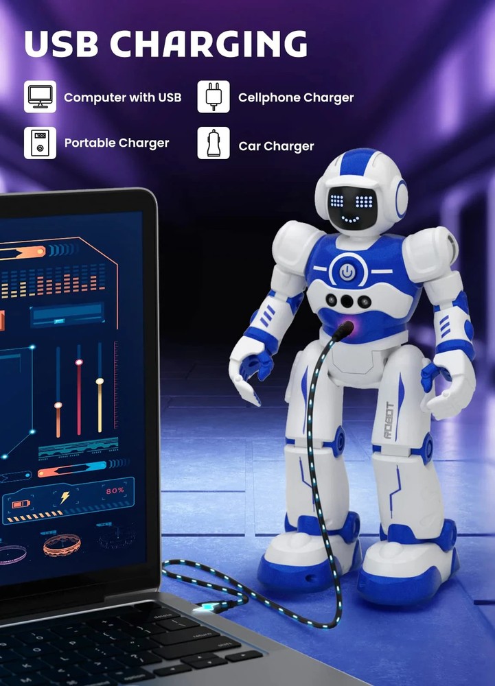 Smart Programmable Robot Toy w/ Gesture Sensing Remote Control for Kids