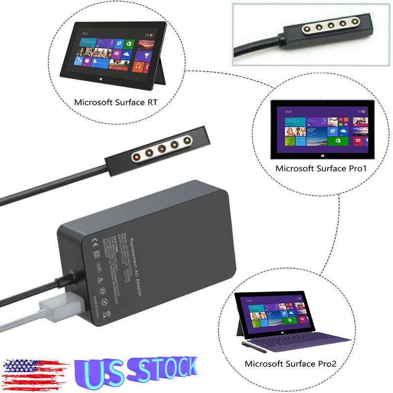 48W Surface Pro 2 Charger Power for Microsoft Surface 2 RT Pro 1 2 Window Tablet