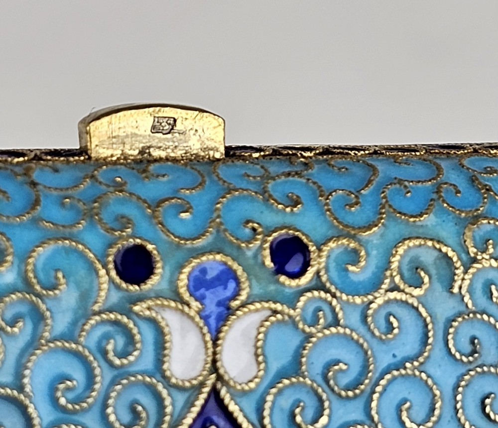 19C Russian Gilt Silver Enamel Cigarette Case