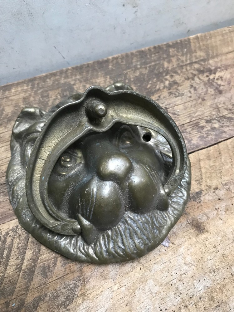 Vintage Brass Lion Head Front Door Knocker Solid Brass (A)