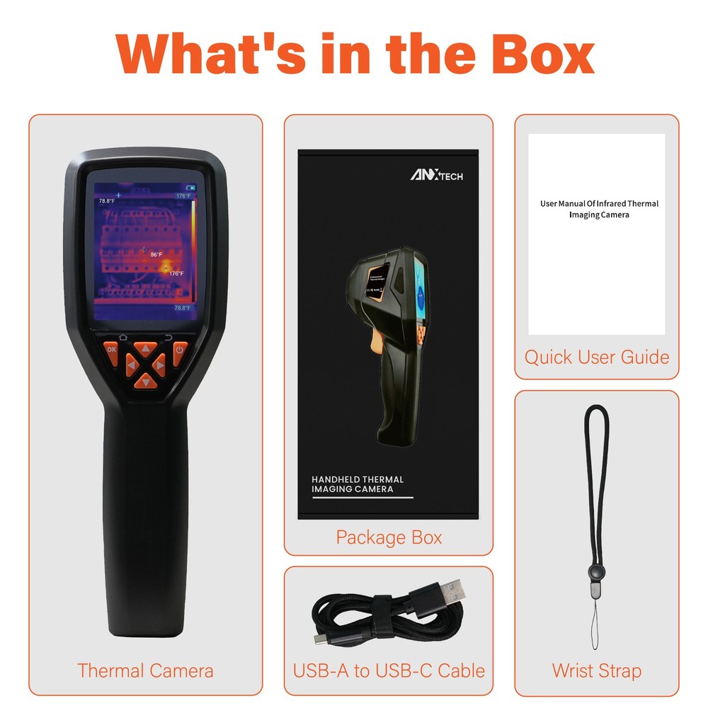 ANXTECH IR Resolution Thermal Imaging Camera 120x90 IR Resolution LCD Screen