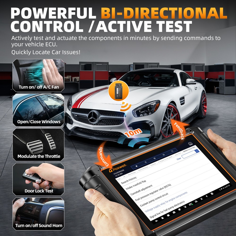 FOXWELL NT909 OBD2 Bi-directional Scanner Bluetooth Diagnostic Tool Active Test