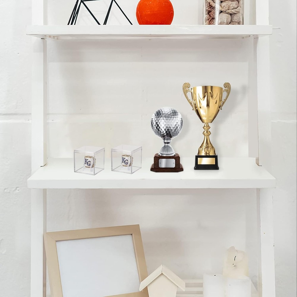 Championship Ring Display Case 3pcs Clear Acrylic Plastic Baseball