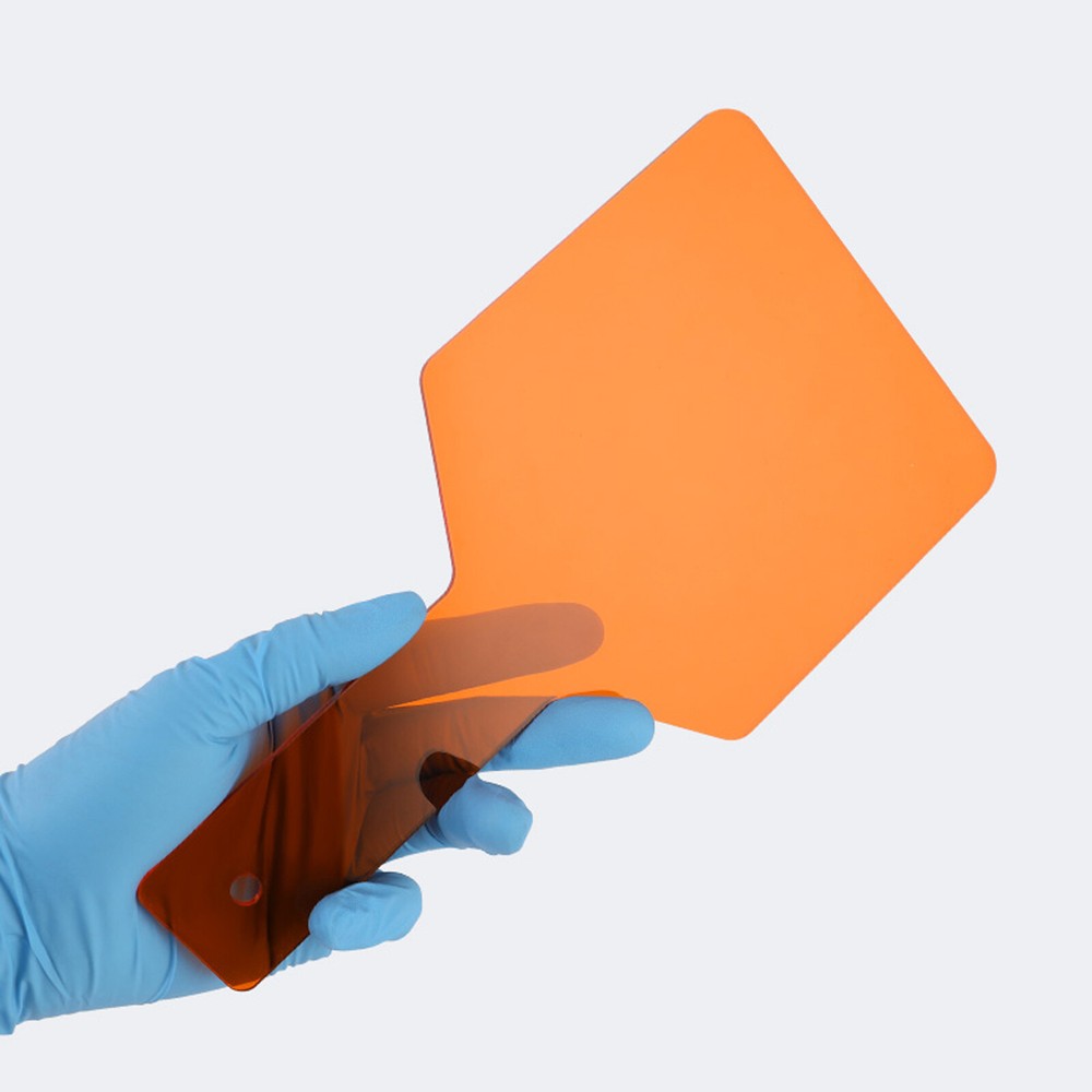 Dental Square Form Shield Plate Shade Board Hand-Held Light Filter Paddle Orange