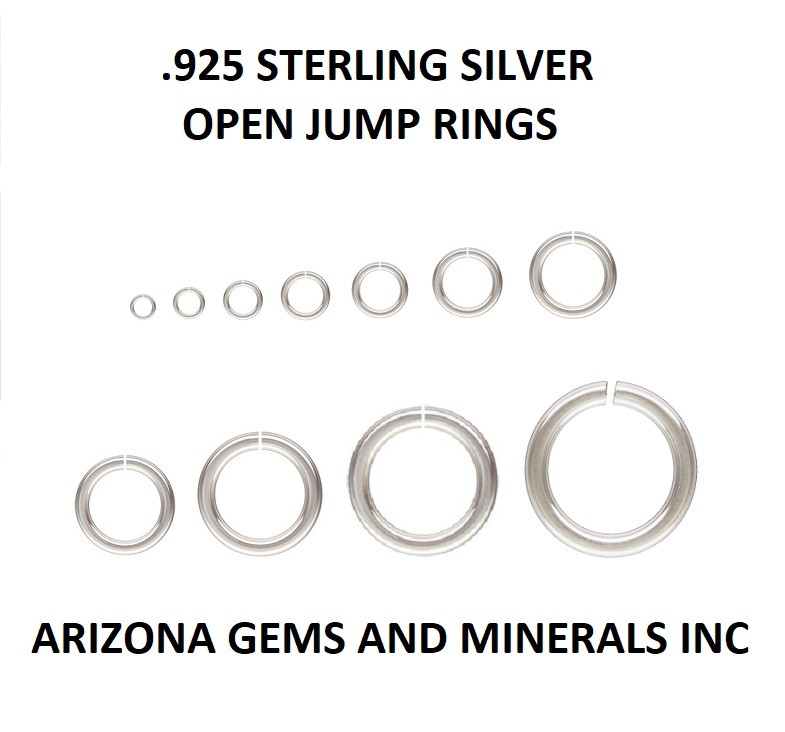 Sterling Silver .925 3mm to 9mm OPEN JumpRings in 22Ga.+ 20.5Ga+19.5Ga+18Ga+16GA