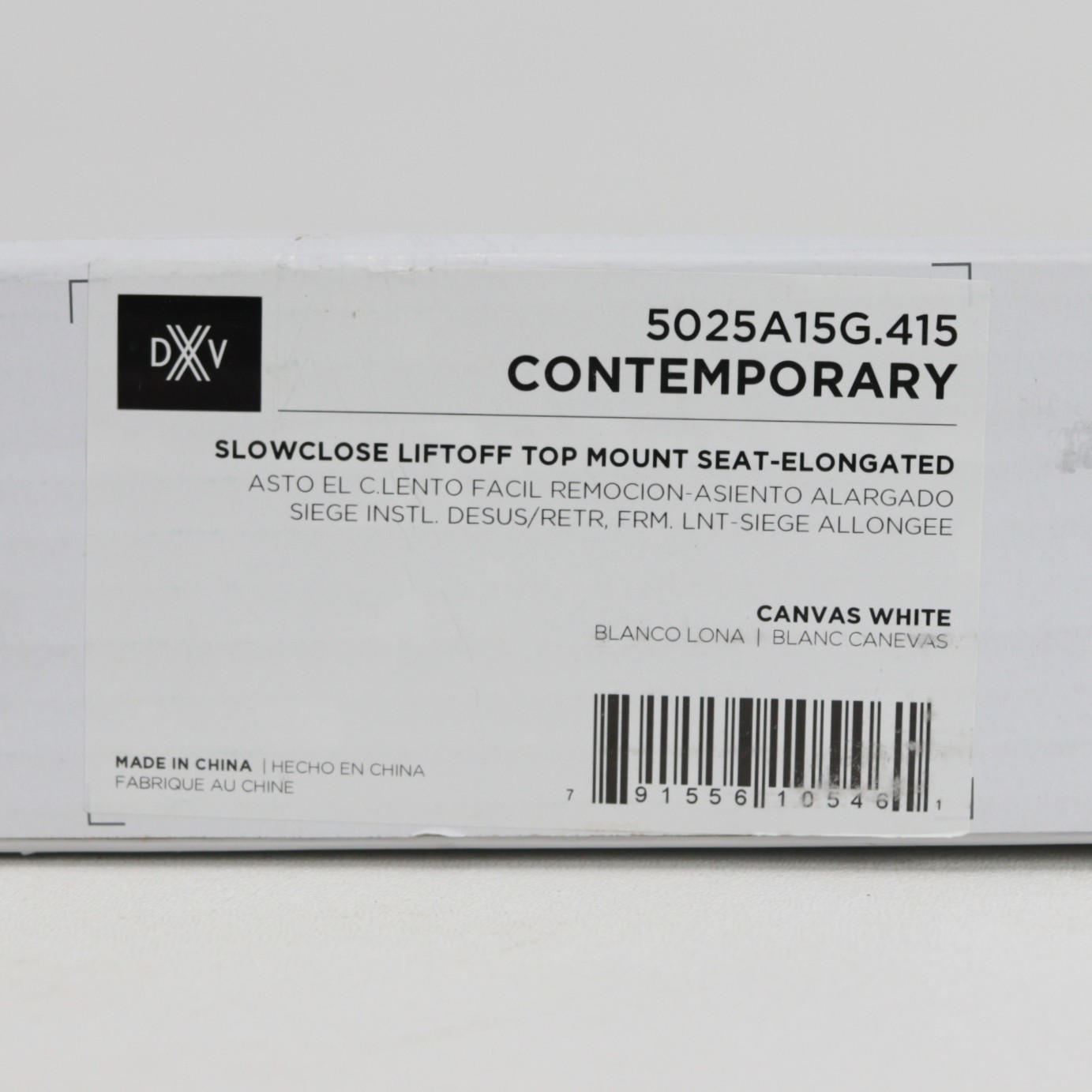 DXV 5025A15G.415 Contemporary Slow-Close Liftoff Top-Mount Elongated Seat White